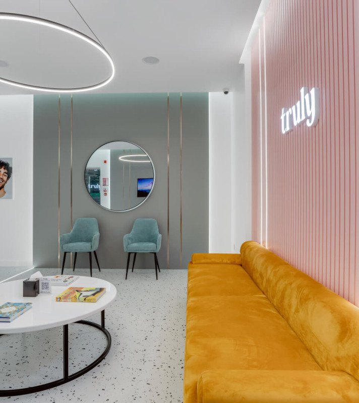 Seating in the lounge at Truly Dubai