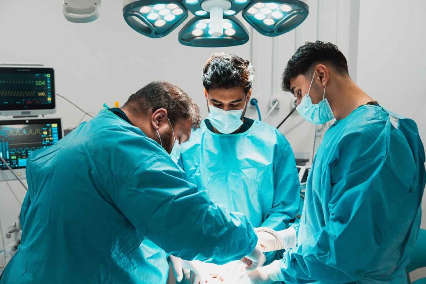 The anaesthesia team in theatre at Dame Street Dental Hospital