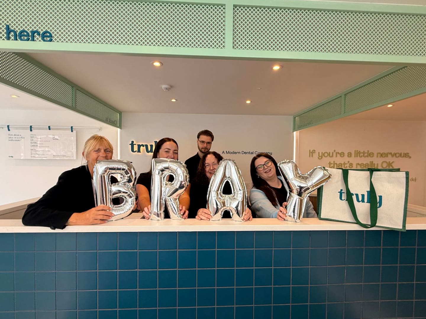 The Bray team with BRAY balloons at reception