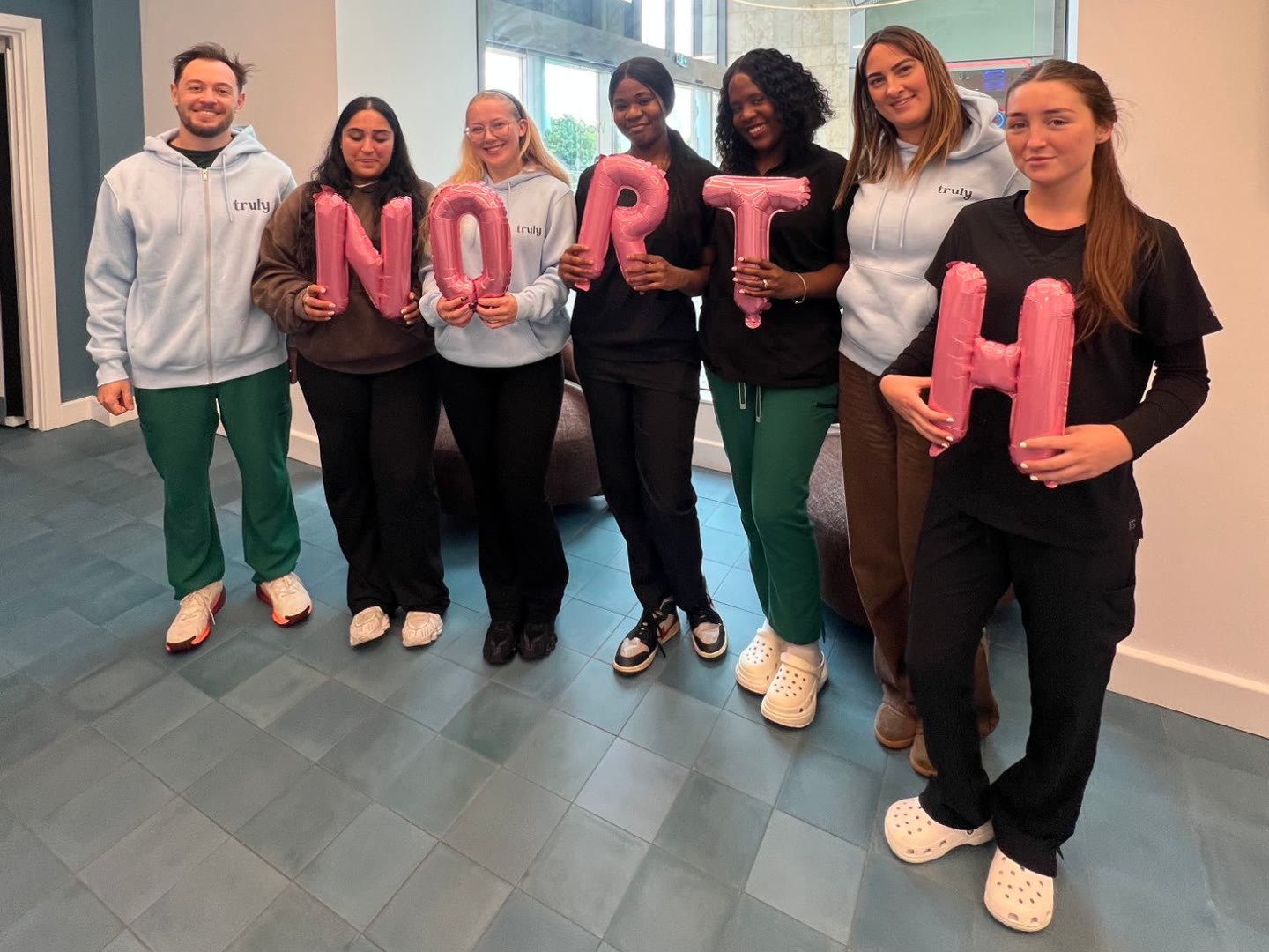 The North team with NORTH balloons